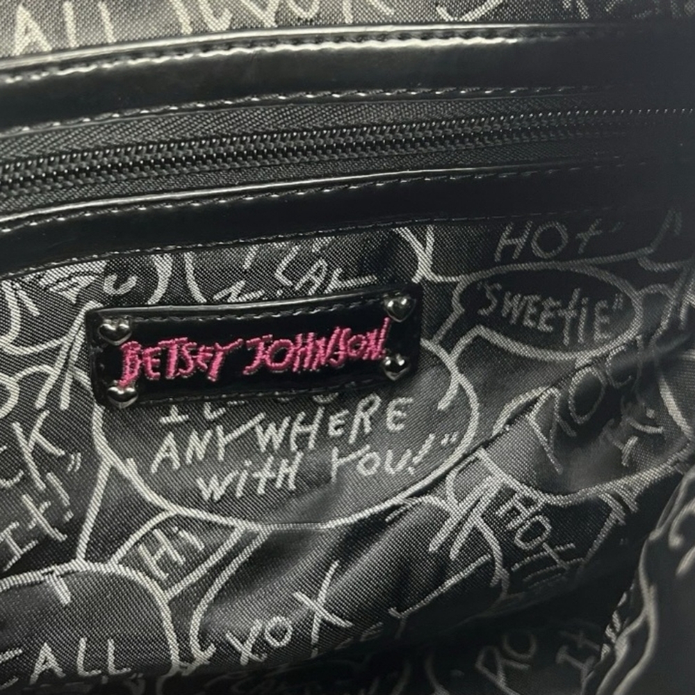 BETSEY JOHNSON Vintage Double Handle Crossbody Studded Sequin Handbag - Picture 8 of 10